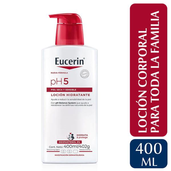 Loción corporal hidratante pH5 Eucerin para piel seca y sensible x 400 ml