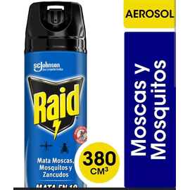 Raid Insecticida Mata Moscas, Mosquitos Zancudos Spray 380ml