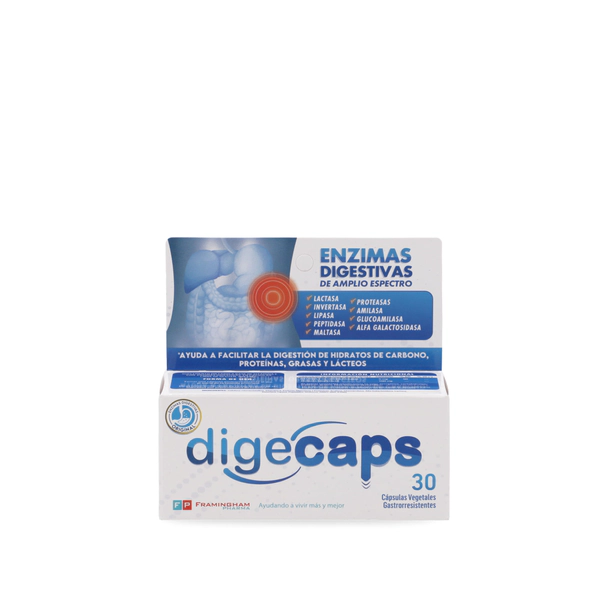 Digecaps Enzimas Digestivas 30 cápsulas