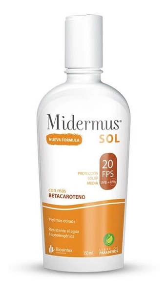 Midermus Protector Solar Con Betacarotenos Fps20 150ml