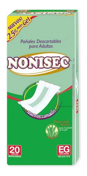 Nonisec Pañales Para Adultos Con 25% Mas De Gel Xg 20 U
