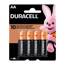 Pilas Alcalinas Duracell AA Blister de 4 Unidades
