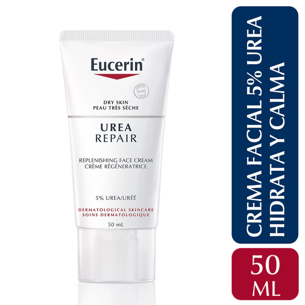 Crema emoliente facial Eucerin UreaRepair PLUS 5% para piel seca x 50 ml