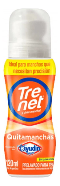 Quitamanchas Trenet Líquido Pre Lavado Para Telas 120ml
