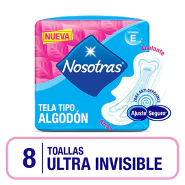 Nosotras Toallitas Higiénicas Tela Ultrainvisible X 8 U