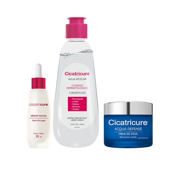 Cicatricure Combo Serum + Acqua Defense Gel + Agua Micelar