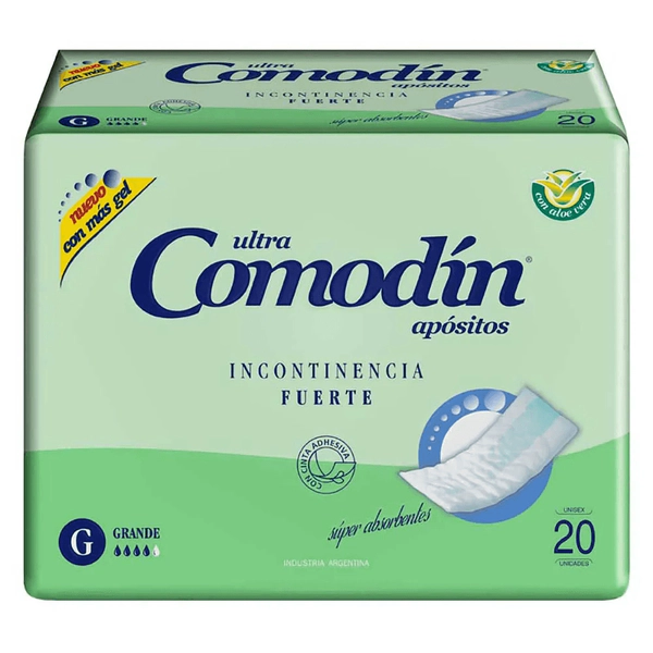 Comodin Ultra Aposito Incontinencia Fuerte Grande 20 Unidades