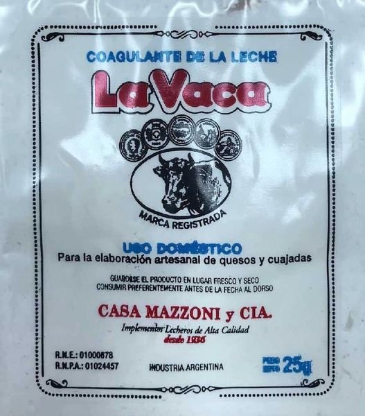 La Vaca Coagulante De La Leche Uso Domestico 25g
