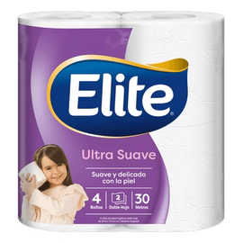 Elite Papel Higiénico Ultra Suave Doble Hoja 4 Rollos X 30mts