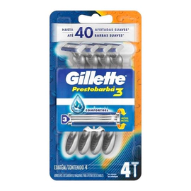 Gillette Máquinas De Afeitar Prestobarba3 X 4 Unidades