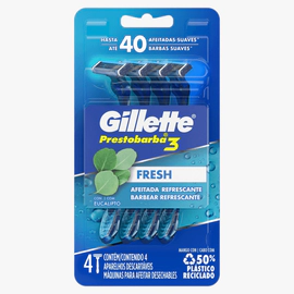 Gillette Máquinas De Afeitar Prestobarba 3 Ice 4 Unidades