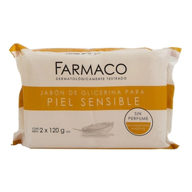 Farmaco Glicerina Jabón En Barra Piel Sensible 2u X 120g