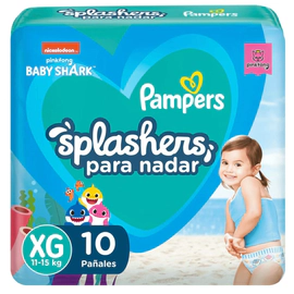 Pampers Splashers Pañal Para Agua Xg 11-15 Kg 10 Unidades