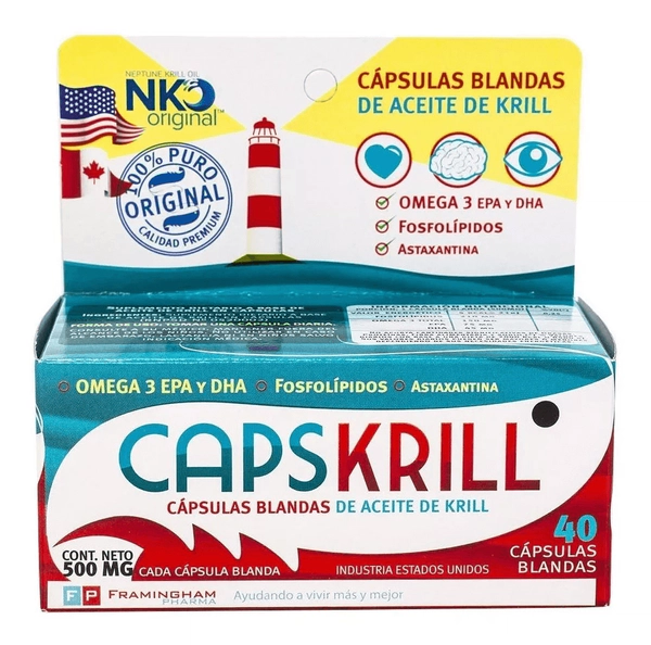 Capskrill Omega 3 Epa Y Dha Aceite Krill 40 Cápsulas Blandas
