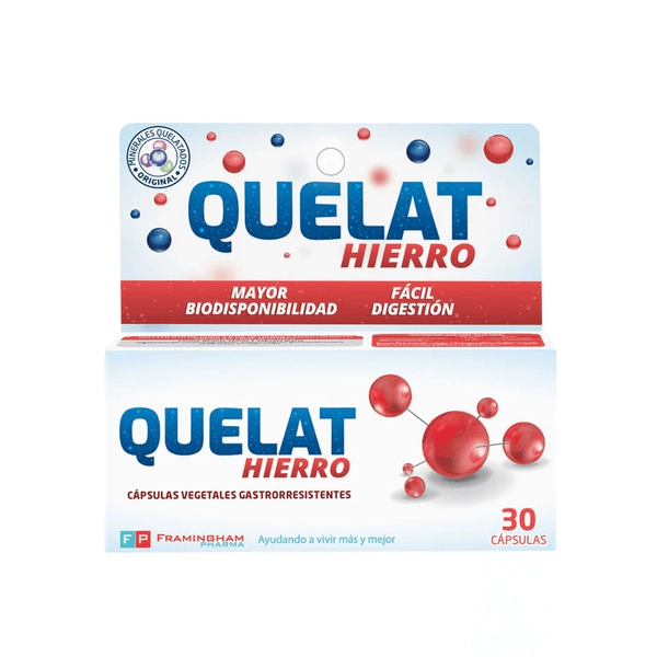 Quelat Hierro Mayor Tolerancia Gástrica x 30 Cápsulas