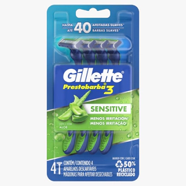 Gillette Máquinas De Afeitar Prestobarba3 Sensitive 4uds
