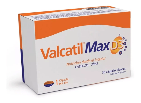Valcatil Max D3 Fortalece Cabello Y Uñas 30 Capsulas