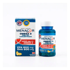 Suplemento Omega 3 Menacor Concentrado 30 Cápsulas Aceite de Pescado
