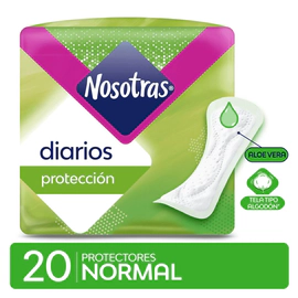 Nosotras Protector Diario Normal Aloe Vera Tipo Algodon 20u