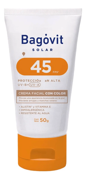 Bagóvit Protector Solar Facial Con Color Fps 45 50g