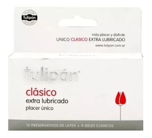 Tulipan Clásico Preservativo Extra Lubricado 12 Unidades