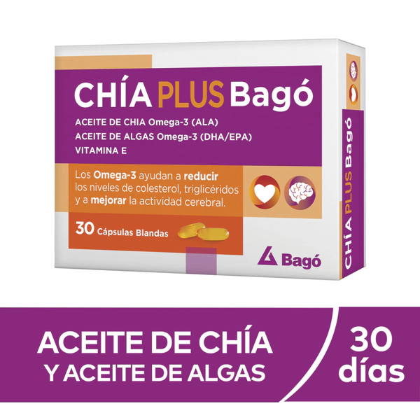 Chia Plus Bagó suplemento dietario 30 cápsulas blandas