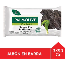 Palmolive Naturals Carbon Purificante Jabón En Barra 3 X90g