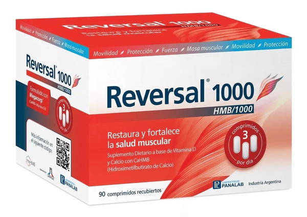 Reversal 1000 Hmb Restaura Y Fortalece La Salud Muscular 90 comprimidos