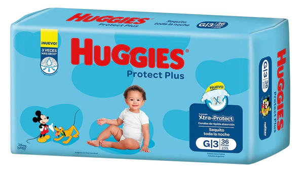 Huggies Protect Plus Pañales Unisex G 36 unidades