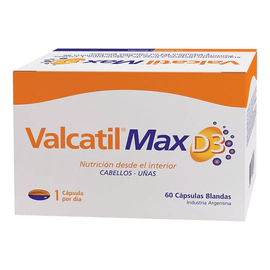 Valcatil Max D3 Fortalece El Cabello Y Uñas 60 Cápsulas