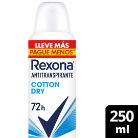 Antitranspirante Rexona Cotton Dry Aerosol 250ml.