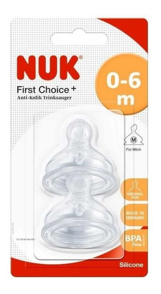 Nuk First Choice Plus Tetina De Silicona 0-6 Meses Medio 2u
