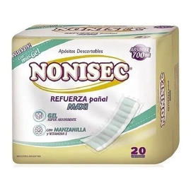 Nonisec Apósito Refuerza Pañal Maxi Descartable 20 Unidades