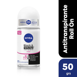 Desodorante antitranspirante femenino NIVEA Invisible Black&White Roll On x 50 m