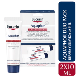 Pomada reparadora Eucerin Aquaphor para piel seca 2x10 ml