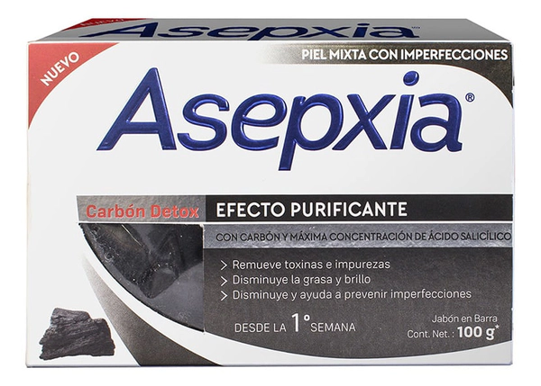 Asepxia Jabón en Barra Carbón Detox de 100gr