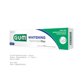 Gum Crema Dental Whitening Plus Con Flúor  100gr