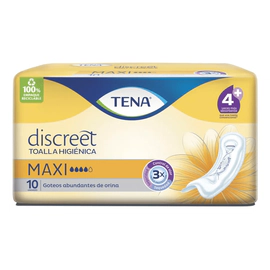 Toalla Higiénica Tena Discreet Maxi Aloe Vera 10 Unidades