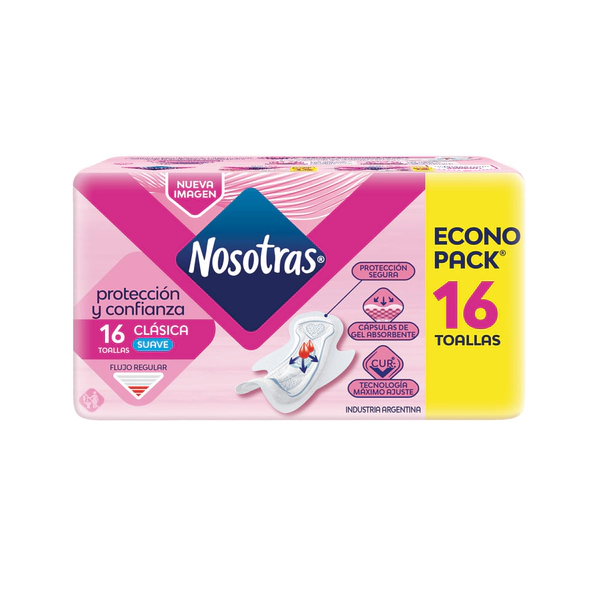 Toallitas Higénicas Clásicas Tela X 16 U