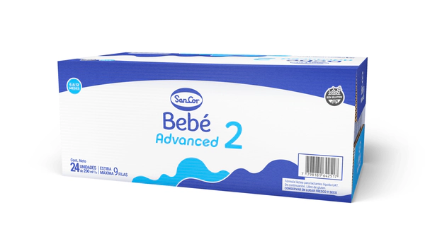 Leche Sancor Advance 2 Fórmula Líquida Bebé 200ml Pack 24