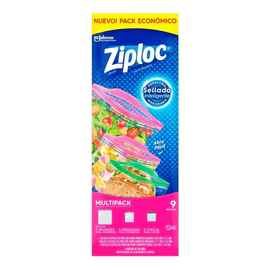 Bolsas Alimento Ziploc Vianda Freezer Multi Pack 9 Unidad