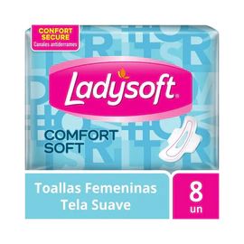 Ladysoft Toallas Femeninas Normal Comfort con Alas 8 Unidades