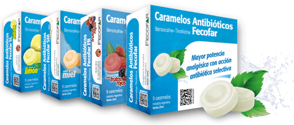 Caramelos Antibióticos Fecofar 9 unidades Frutos Rojos