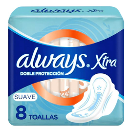 Always Xtra Doble Protección Suave Toallitas Femeninas 8 Unidades