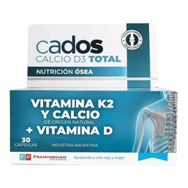 Cados Calcio D3 Total Nutrición Ósea Vit K2 30 Cápsulas