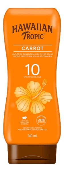 Hawaiian Tropic Protector Solar Tanning Carrot Lotion 10 Fps 240ml
