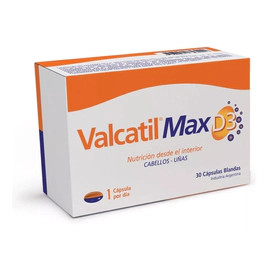 Valcatil Max D3 Fortalece Cabello Y Uñas 30 Capsulas