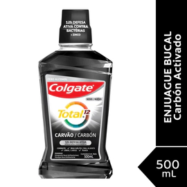 Colgate Enjuague Bucal Total 12 Carbón Activado 500ml