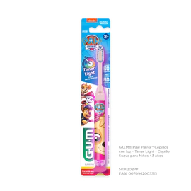 Gum Paw Patrol Cepillos Con Luz Timer Light Suave +3 Años
