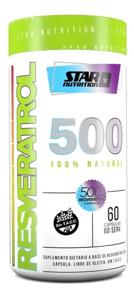 Resveratrol 500 Star Nutrition Antioxidante 60 Capsulas